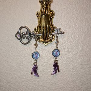 Purple Boot Dangle Earrings